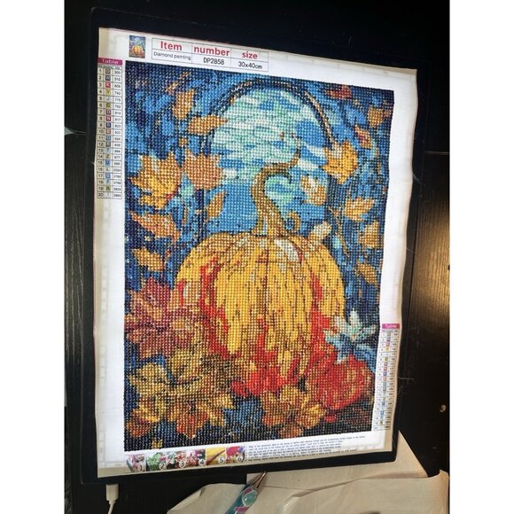 Pumpkin 5D Diamond Painting Thanksgiving Halloween Finished Completed Unframed - Picture 2 of 6